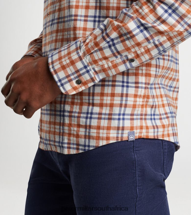 Winter Ivory Men Peter Millar Stone Lake Cotton Sport Shirt Apparel B62P4F458