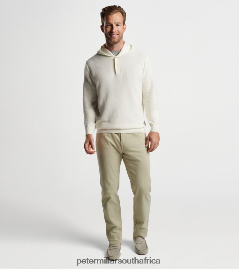 Almond Men Peter Millar Hickory Henley Hoodie Sweater Apparel B62P4F637