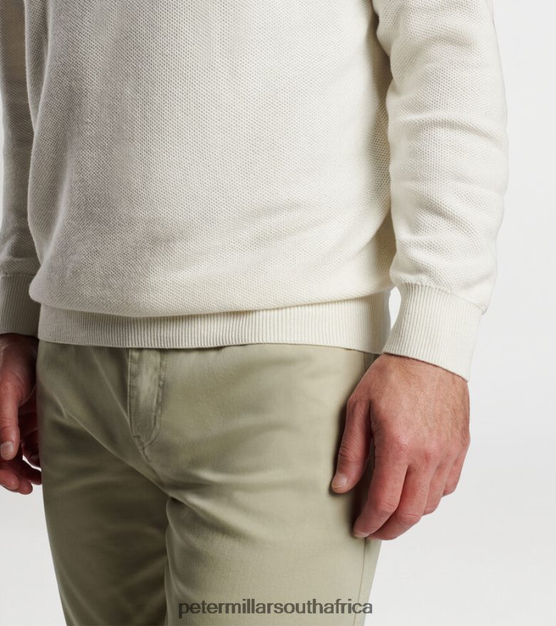 Almond Men Peter Millar Hickory Henley Hoodie Sweater Apparel B62P4F637