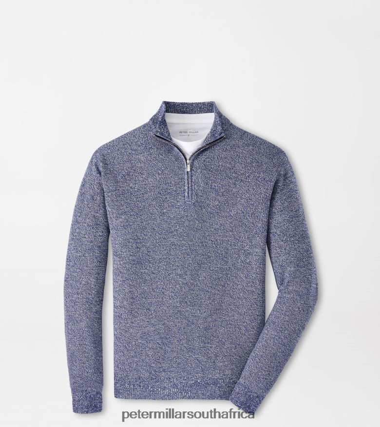 Atlantic Blue Men Peter Millar Nevis Twisted Quarter-Zip Apparel B62P4F563