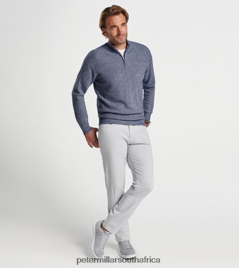 Atlantic Blue Men Peter Millar Nevis Twisted Quarter-Zip Apparel B62P4F563