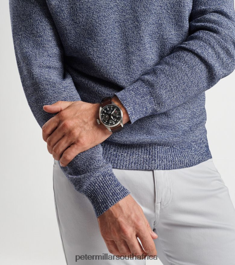 Atlantic Blue Men Peter Millar Nevis Twisted Quarter-Zip Apparel B62P4F563