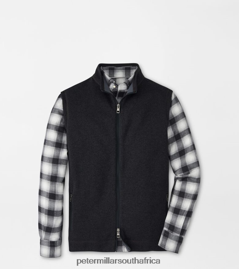 Black Men Peter Millar Crown Sweater Fleece Vest Apparel B62P4F544