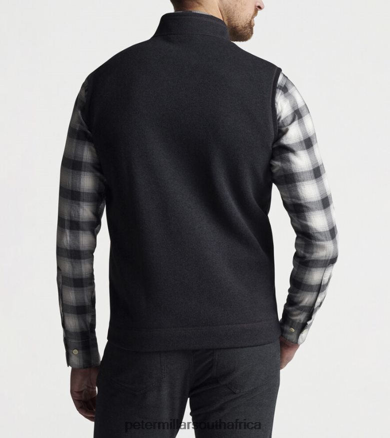 Black Men Peter Millar Crown Sweater Fleece Vest Apparel B62P4F544