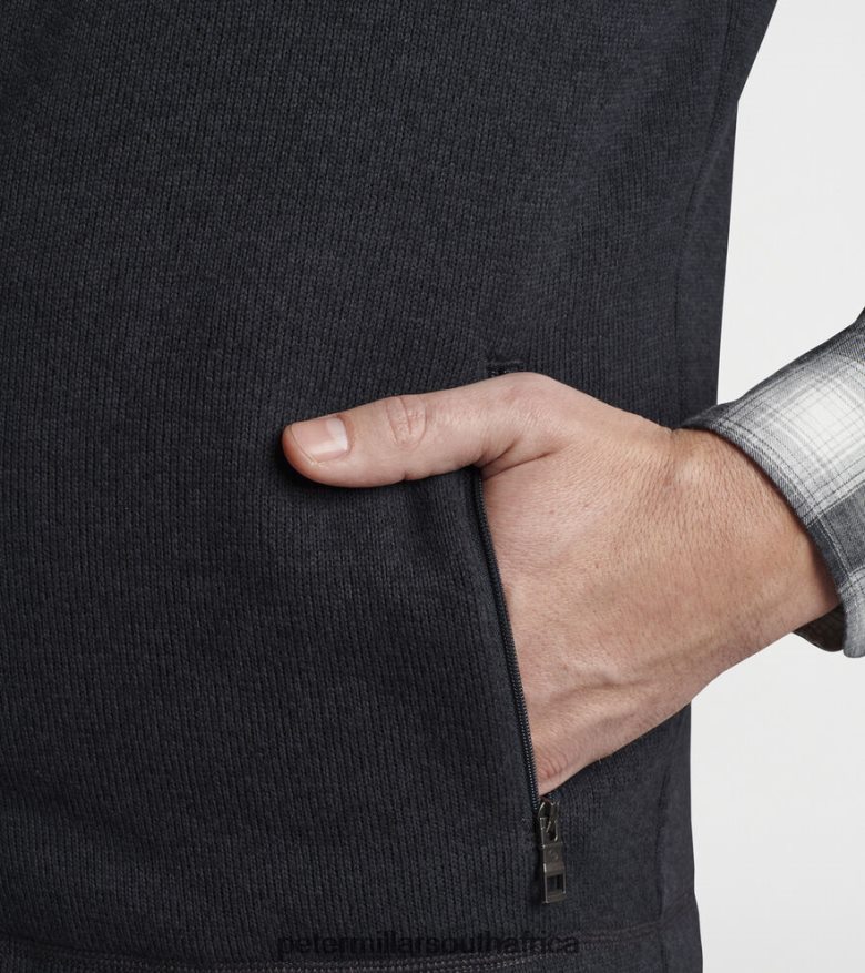 Black Men Peter Millar Crown Sweater Fleece Vest Apparel B62P4F544