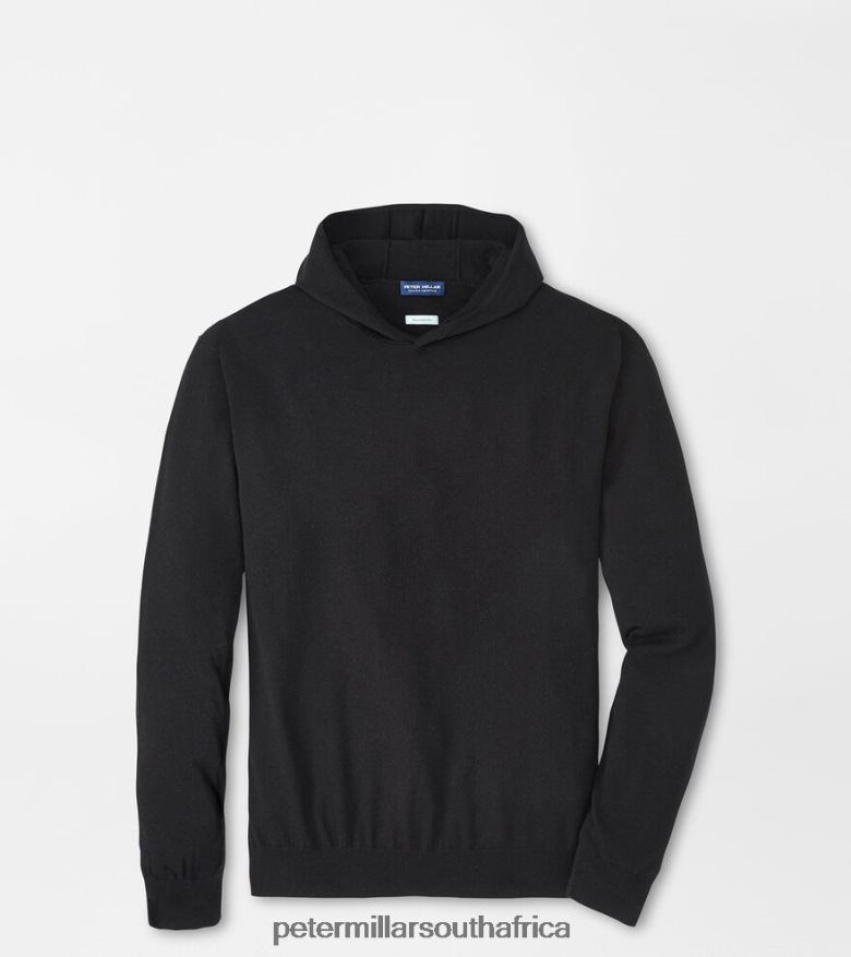 Black Men Peter Millar Excursionist Flex Popover Hoodie Apparel B62P4F559