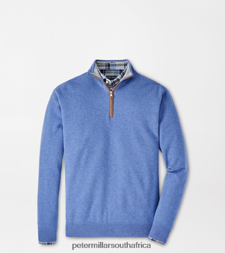 Blue Men Peter Millar Artisan Crafted Cashmere Flex Quarter-Zip Apparel B62P4F521