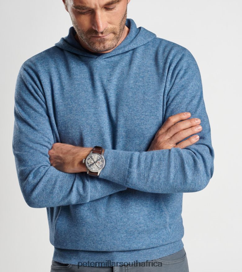 Blue Men Peter Millar Conway Wool Cashmere Popover Hoodie Apparel B62P4F549