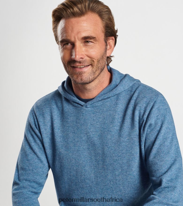 Blue Men Peter Millar Conway Wool Cashmere Popover Hoodie Apparel B62P4F549