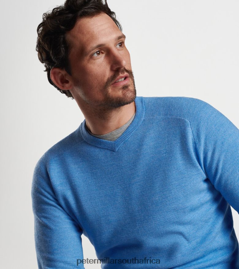 Blue Men Peter Millar Dover High V-Neck Apparel B62P4F528