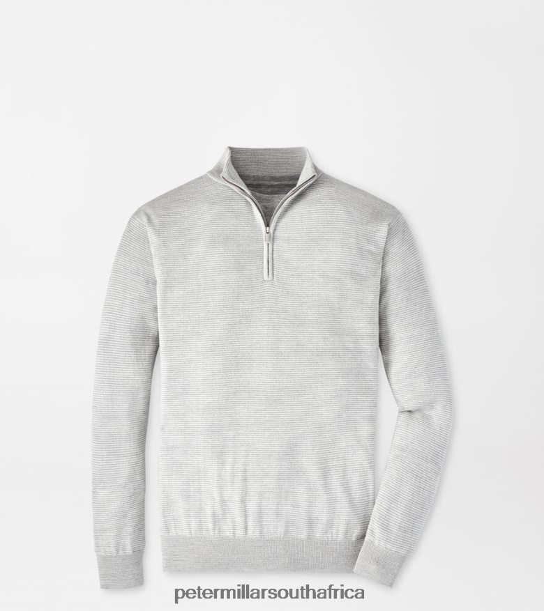 British Grey Men Peter Millar Canton Stripe Quarter-Zip Sweater Apparel B62P4F589