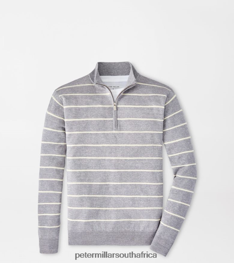 British Grey Men Peter Millar Eastham Striped Quarter-Zip Sweater Apparel B62P4F635