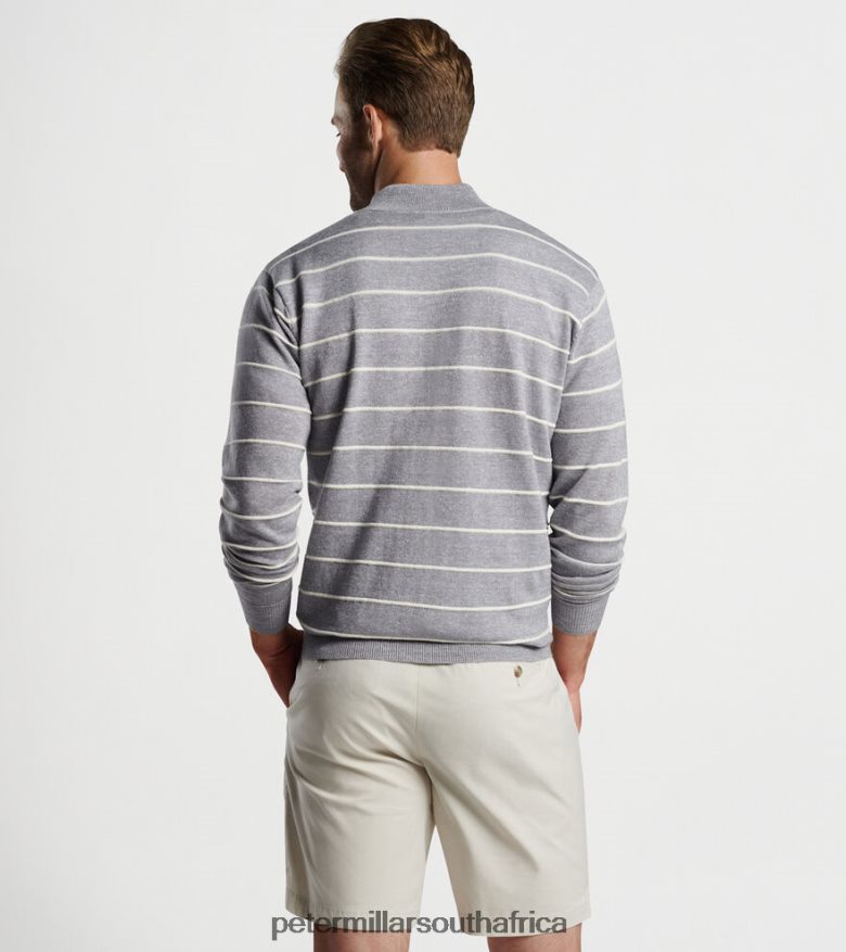British Grey Men Peter Millar Eastham Striped Quarter-Zip Sweater Apparel B62P4F635