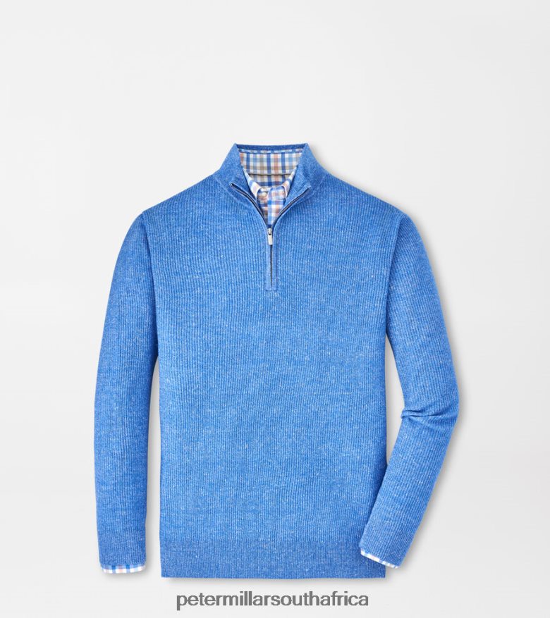 Cape Blue Men Peter Millar Harbour Cashmere Linen Quarter Zip Apparel B62P4F565