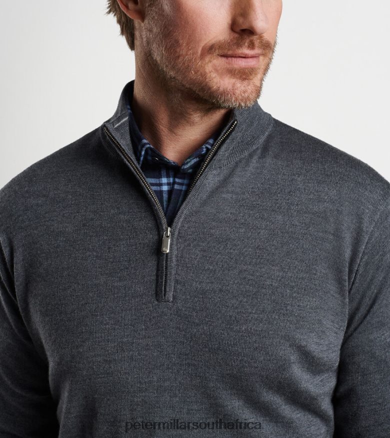 Charcoal Men Peter Millar Autumn Crest Quarter-Zip Apparel B62P4F509