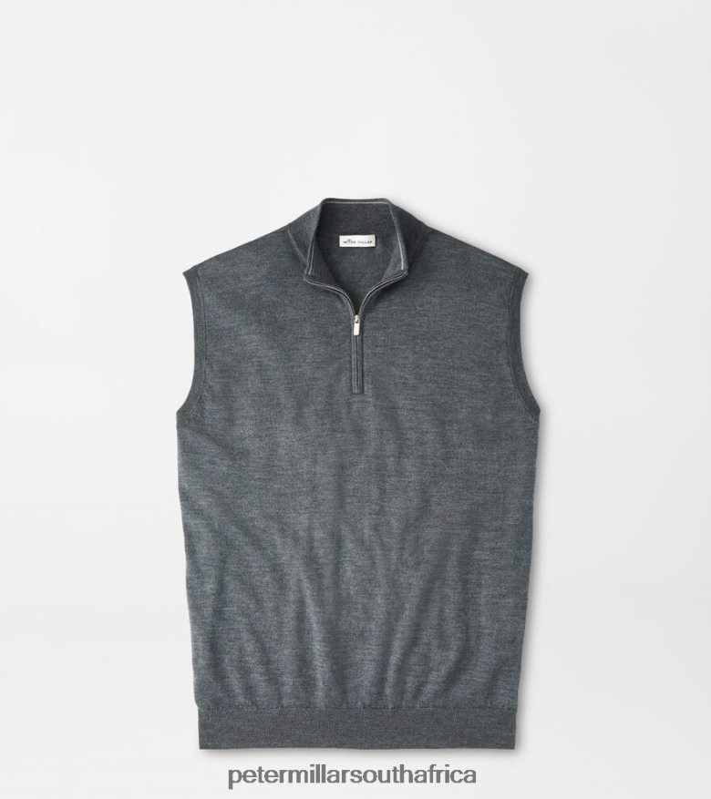 Charcoal Men Peter Millar Autumn Crest Quarter-Zip Vest Apparel B62P4F538