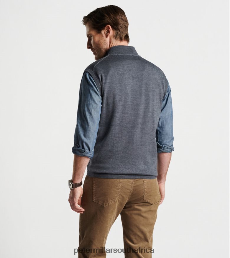 Charcoal Men Peter Millar Autumn Crest Quarter-Zip Vest Apparel B62P4F538