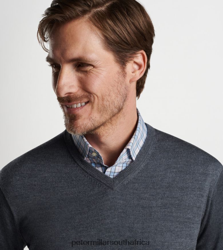 Charcoal Men Peter Millar Autumn Crest V-Neck Apparel B62P4F536