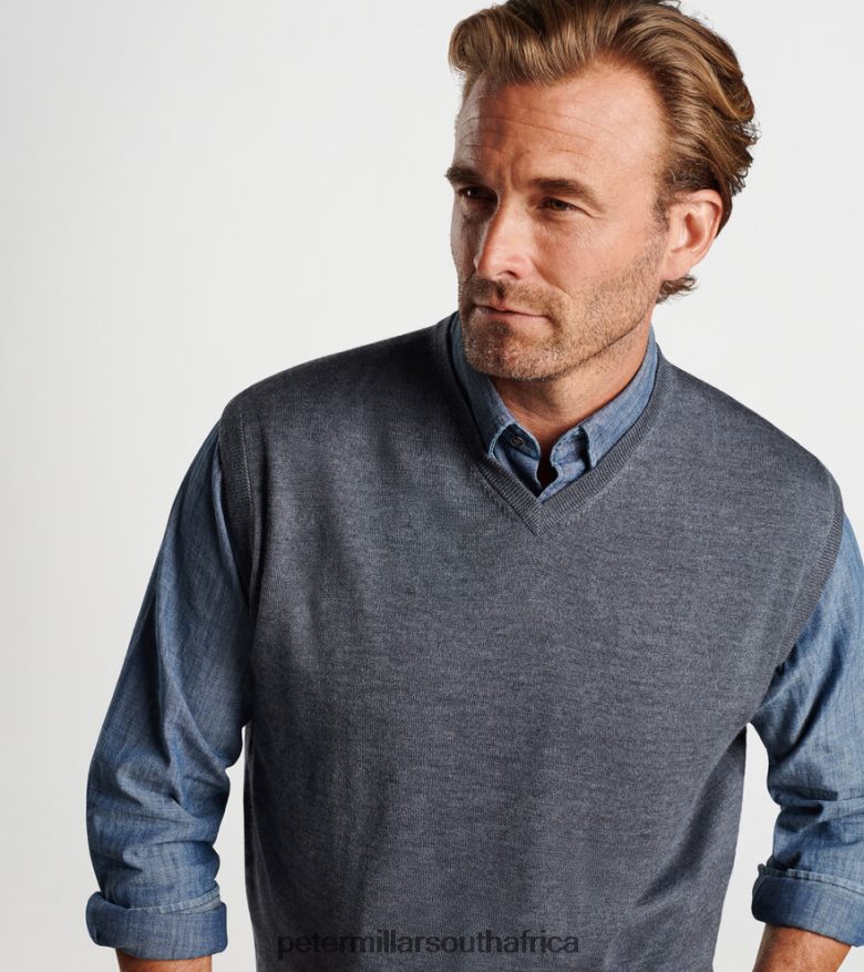 Charcoal Men Peter Millar Autumn Crest V-Neck Vest Apparel B62P4F542