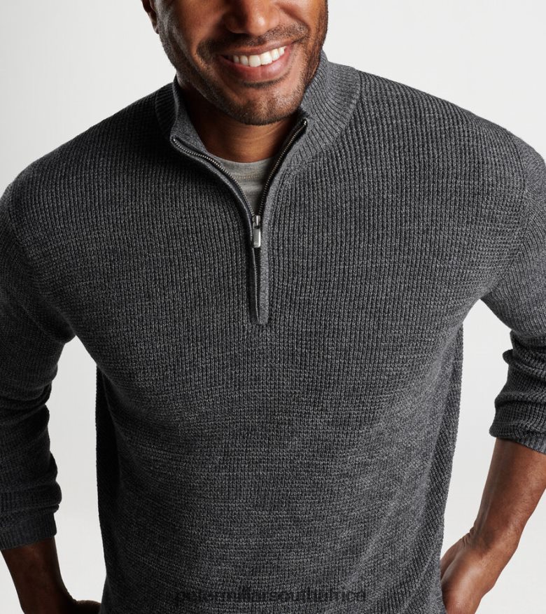 Charcoal Men Peter Millar Kitts Twisted Quarter-Zip Apparel B62P4F529