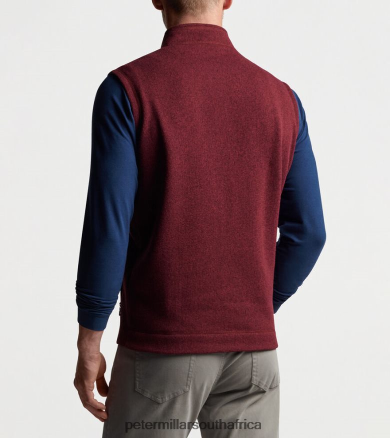 Claret Men Peter Millar Crown Sweater Fleece Vest Apparel B62P4F545