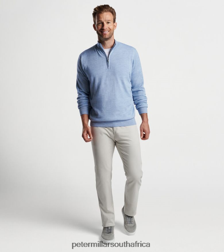 Cottage Blue Men Peter Millar Canton Stripe Quarter-Zip Sweater Apparel B62P4F590