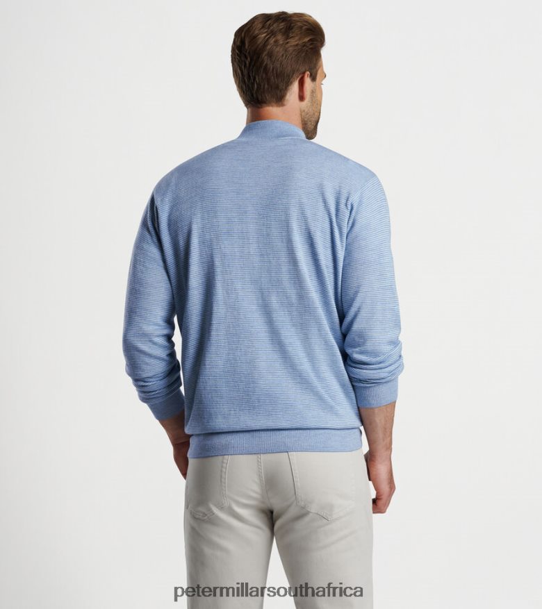 Cottage Blue Men Peter Millar Canton Stripe Quarter-Zip Sweater Apparel B62P4F590