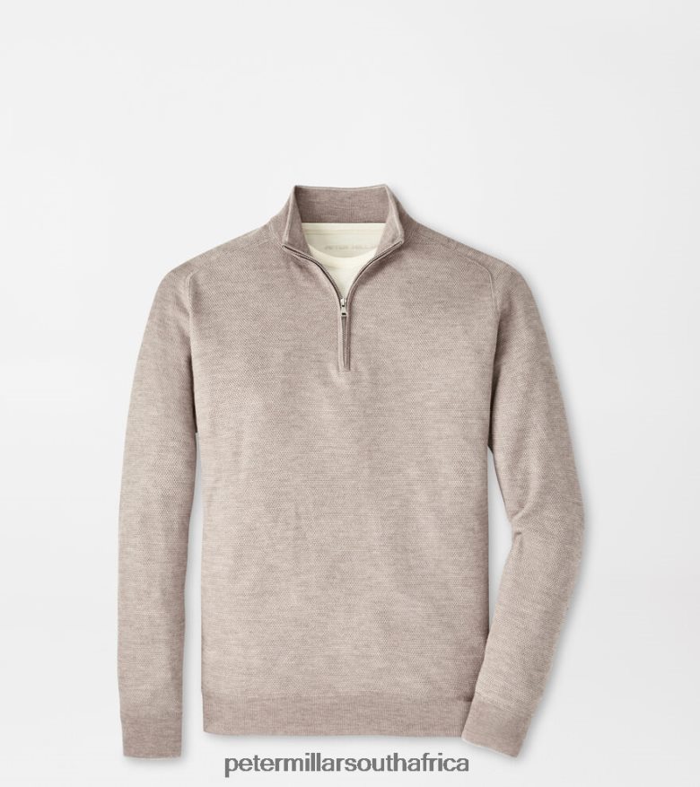 Fawn Men Peter Millar Voyager Cashmere-Silk Saddle Shoulder Crew Apparel B62P4F572