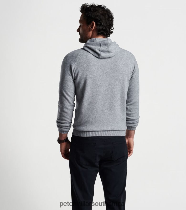 Gale Grey Men Peter Millar Artisan Crafted Cashmere Popover Hoodie Apparel B62P4F557