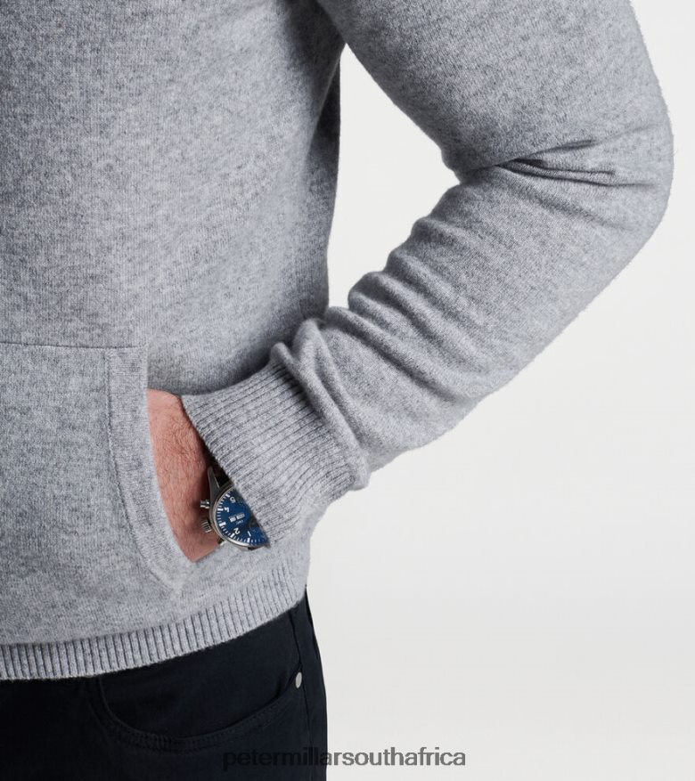 Gale Grey Men Peter Millar Artisan Crafted Cashmere Popover Hoodie Apparel B62P4F557