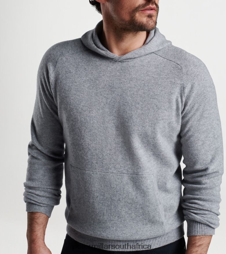 Gale Grey Men Peter Millar Artisan Crafted Cashmere Popover Hoodie Apparel B62P4F557