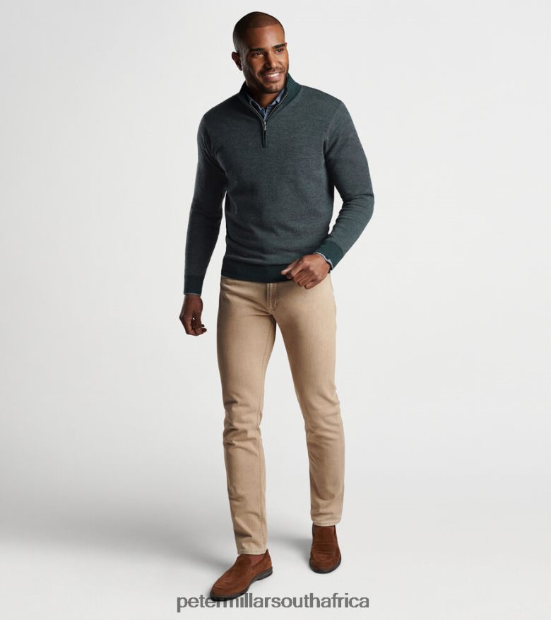 Green Men Peter Millar Breaker Birdseye Quarter-Zip Apparel B62P4F553