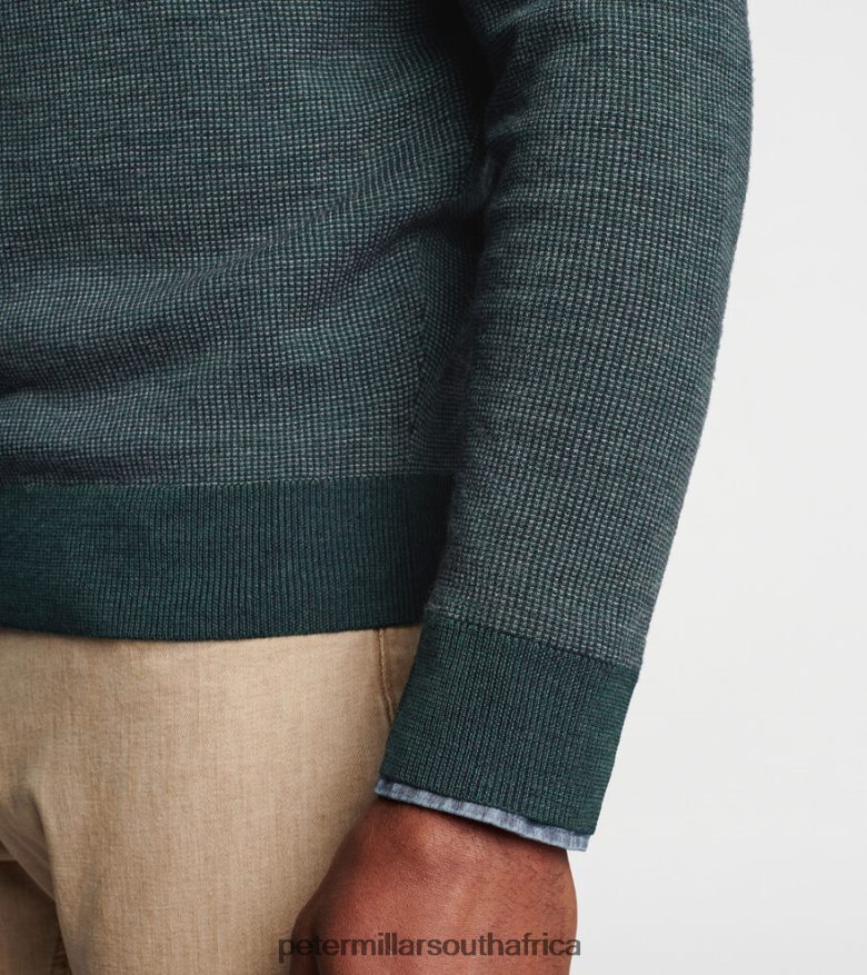 Green Men Peter Millar Breaker Birdseye Quarter-Zip Apparel B62P4F553