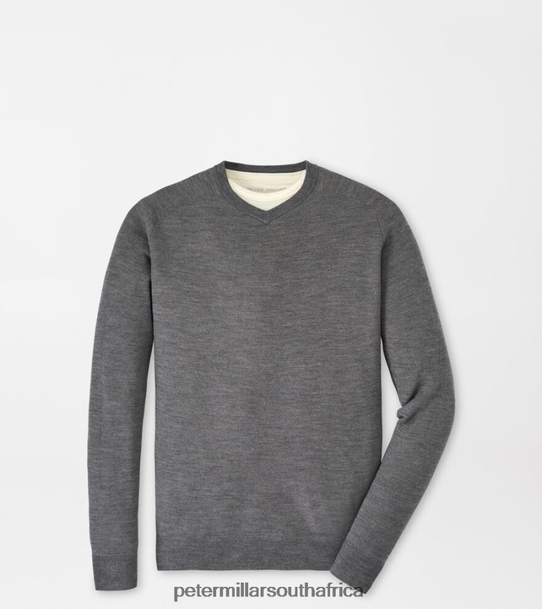 Grey Men Peter Millar Dover High V-Neck Apparel B62P4F525