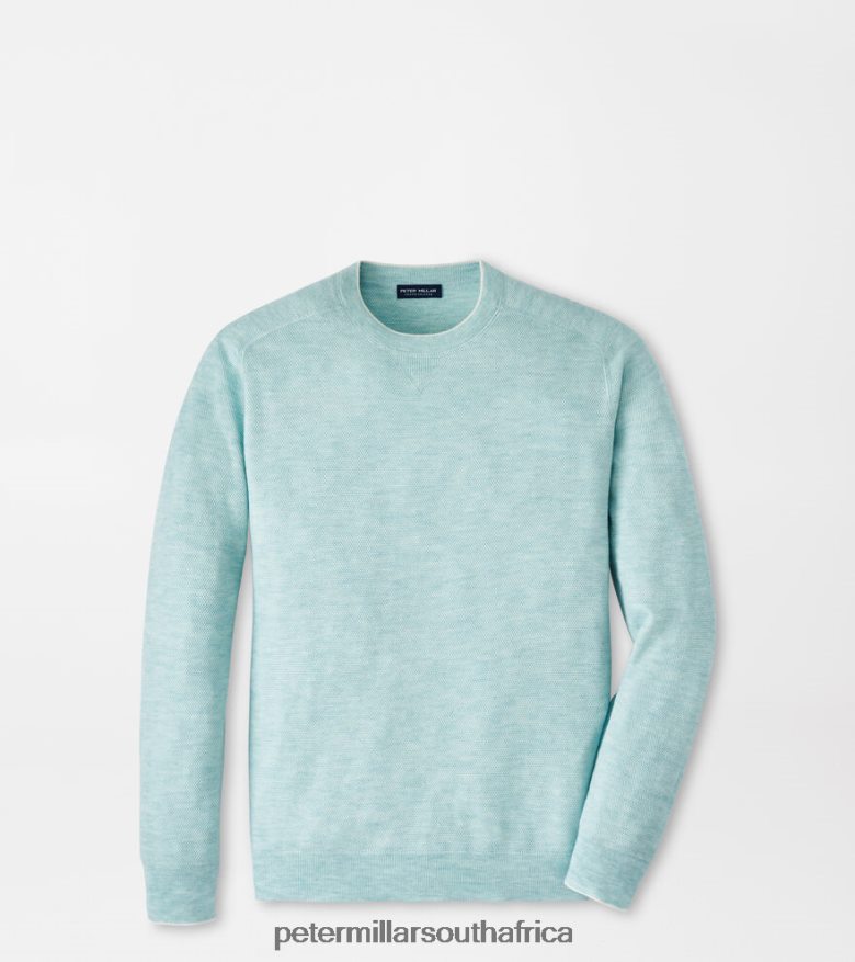 Iced Aqua Men Peter Millar Voyager Cashmere-Silk Saddle Shoulder Crew Apparel B62P4F627