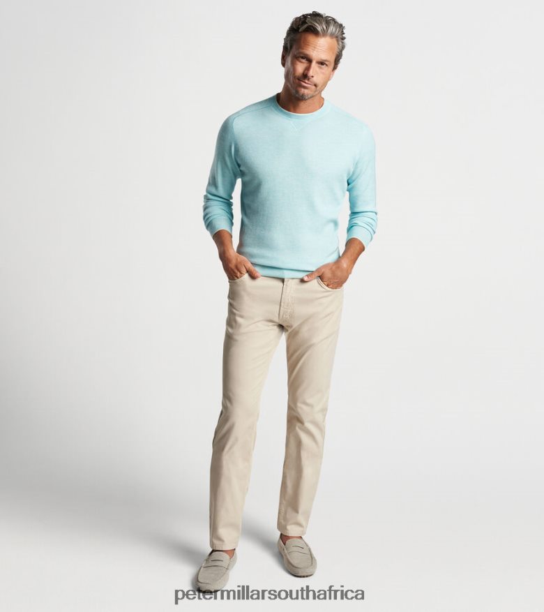 Iced Aqua Men Peter Millar Voyager Cashmere-Silk Saddle Shoulder Crew Apparel B62P4F627