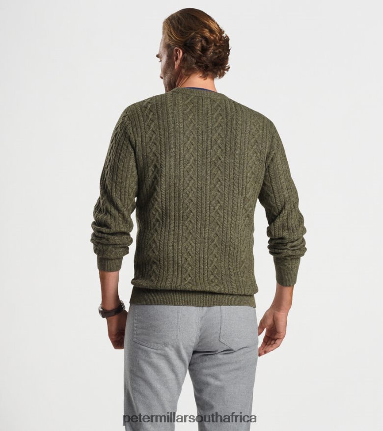 Juniper Men Peter Millar Ridge Cable Crew Apparel B62P4F611