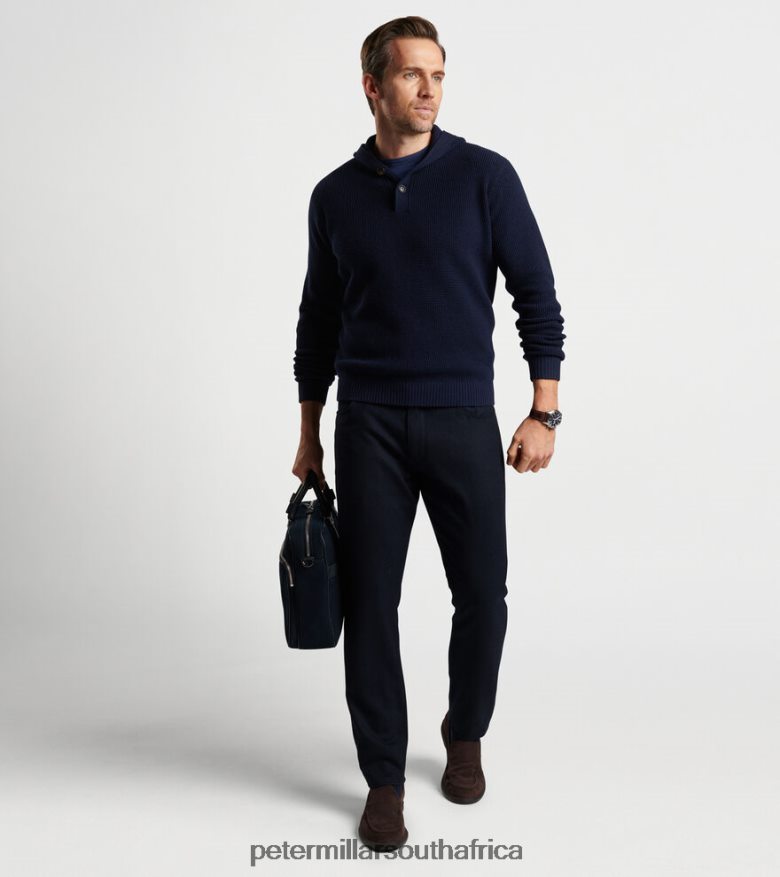 Navy Men Peter Millar Alpine Henley Hoodie Apparel B62P4F608