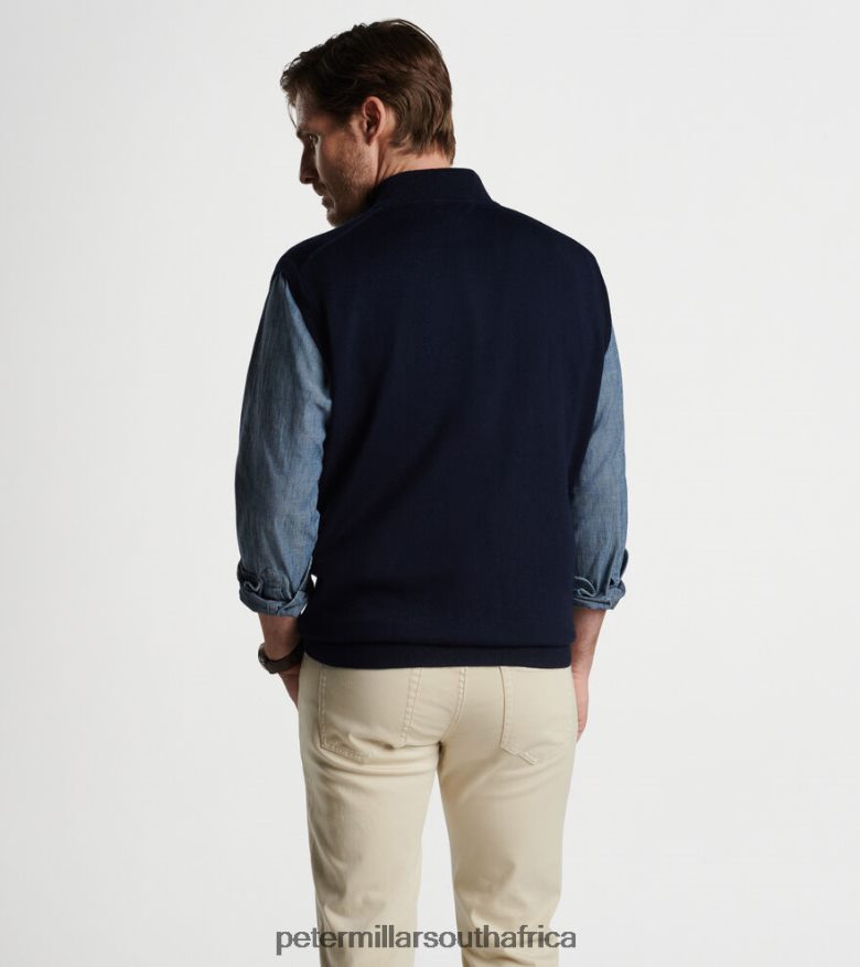Navy Men Peter Millar Autumn Crest Quarter-Zip Vest Apparel B62P4F539
