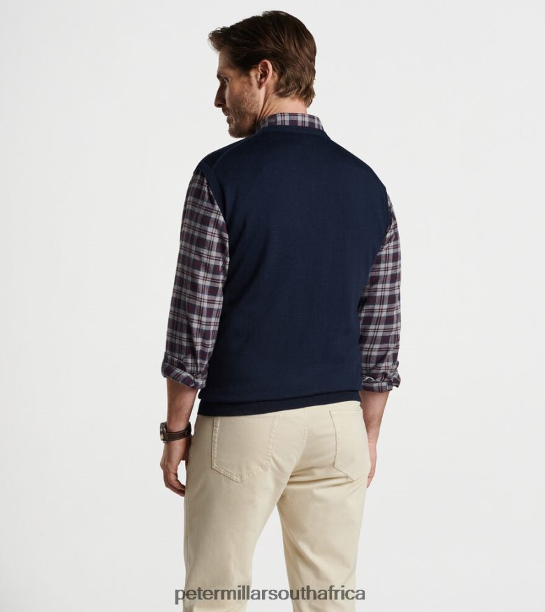 Navy Men Peter Millar Autumn Crest V-Neck Vest Apparel B62P4F543