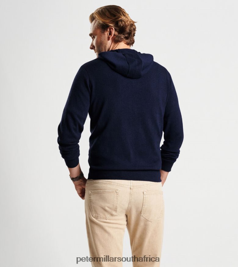 Navy Men Peter Millar Conway Wool Cashmere Popover Hoodie Apparel B62P4F551