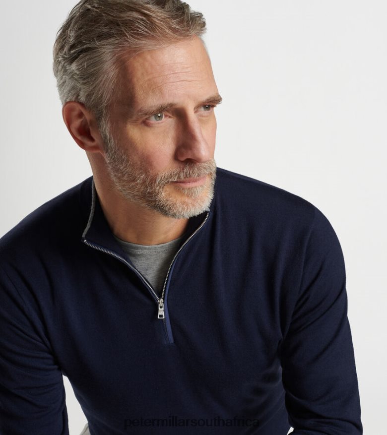 Navy Men Peter Millar Excursionist Flex Quarter-Zip Apparel B62P4F583