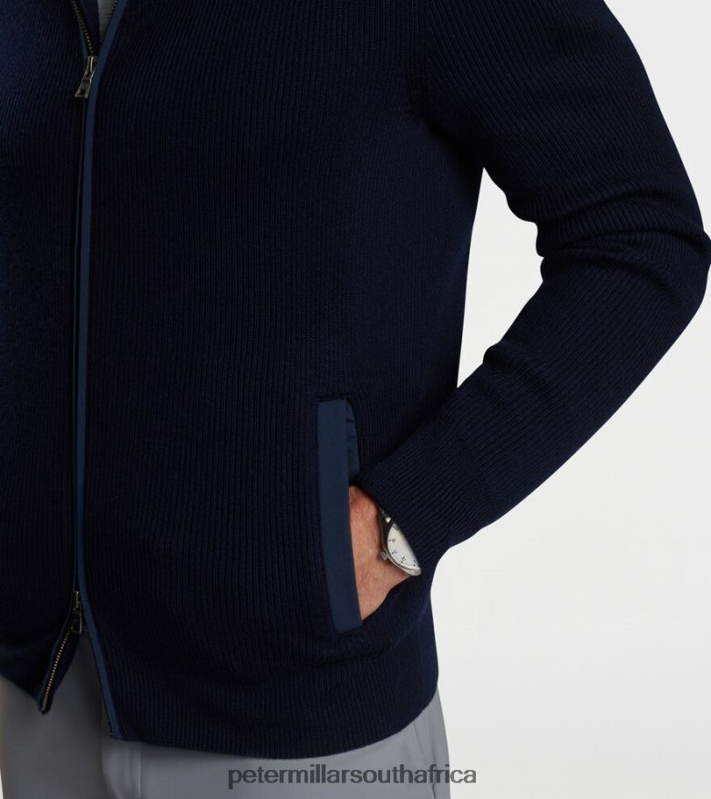 Navy Men Peter Millar Holdridge Hybrid Full-Zip Cardigan Apparel B62P4F614