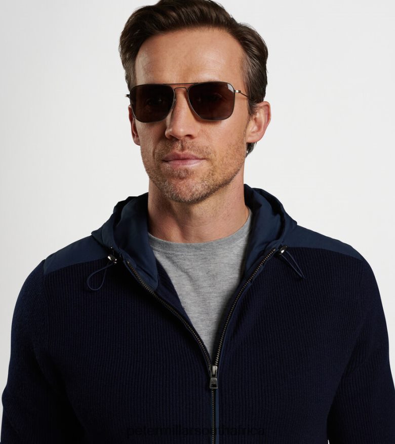 Navy Men Peter Millar Holdridge Hybrid Full-Zip Cardigan Apparel B62P4F614