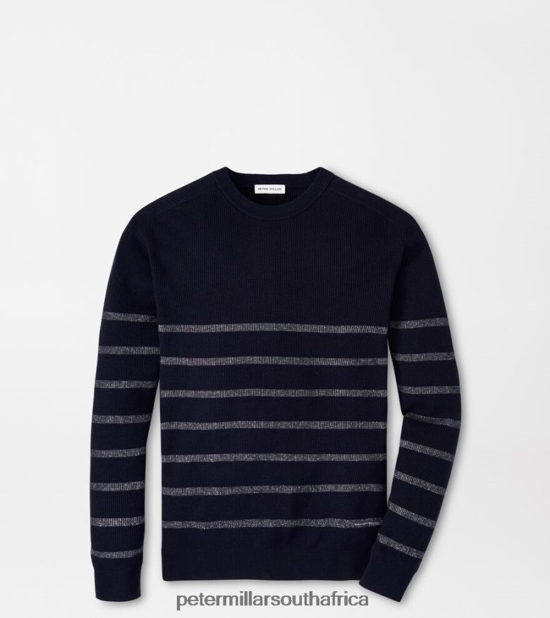 Navy Men Peter Millar Sampson Striped Crewneck Sweater Apparel B62P4F636