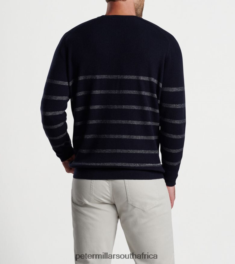 Navy Men Peter Millar Sampson Striped Crewneck Sweater Apparel B62P4F636