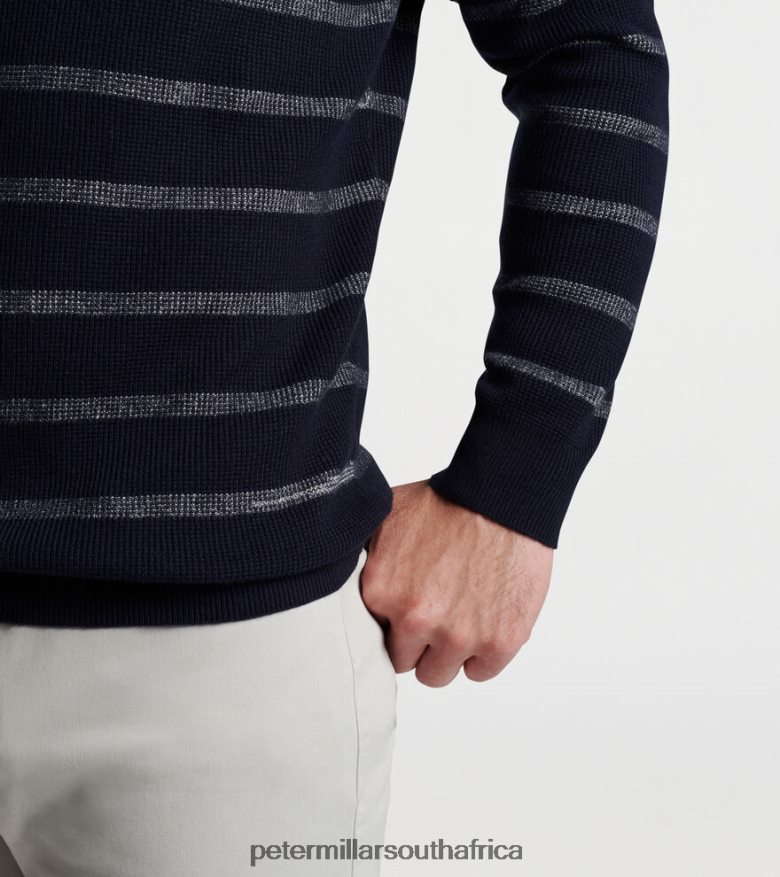 Navy Men Peter Millar Sampson Striped Crewneck Sweater Apparel B62P4F636