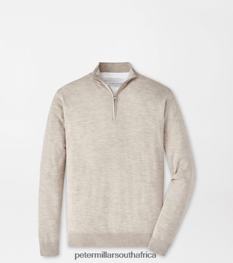 Oatmeal Men Peter Millar Excursionist Flex Quarter-Zip Apparel B62P4F586