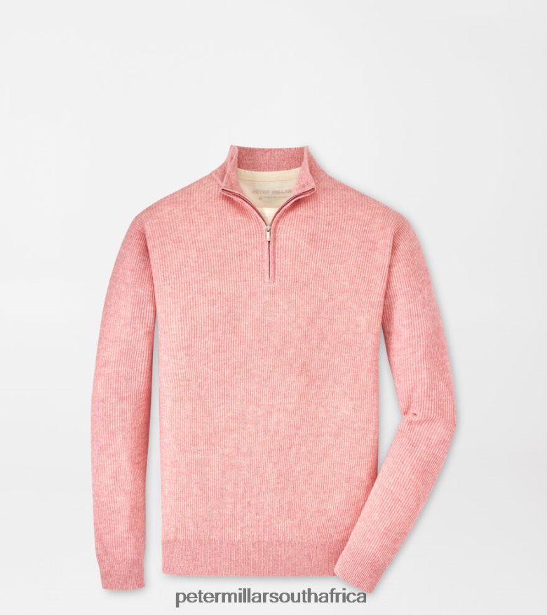Palmer Pink Men Peter Millar Harbour Cashmere Linen Quarter Zip Apparel B62P4F566