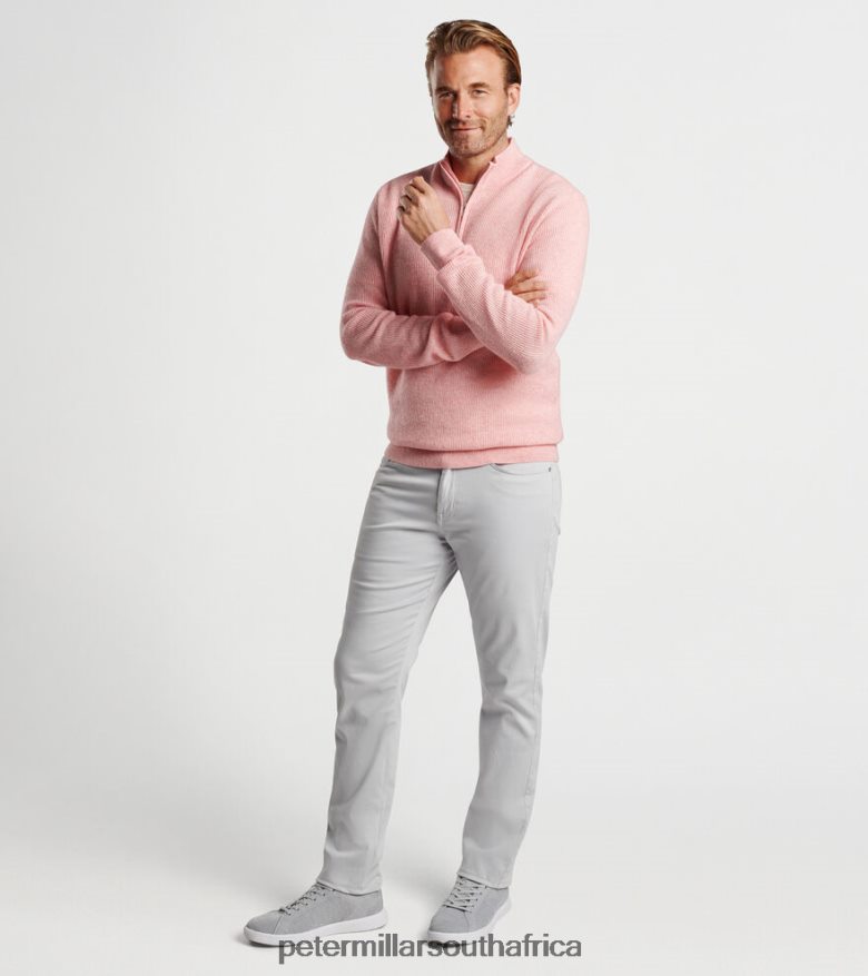 Palmer Pink Men Peter Millar Harbour Cashmere Linen Quarter Zip Apparel B62P4F566